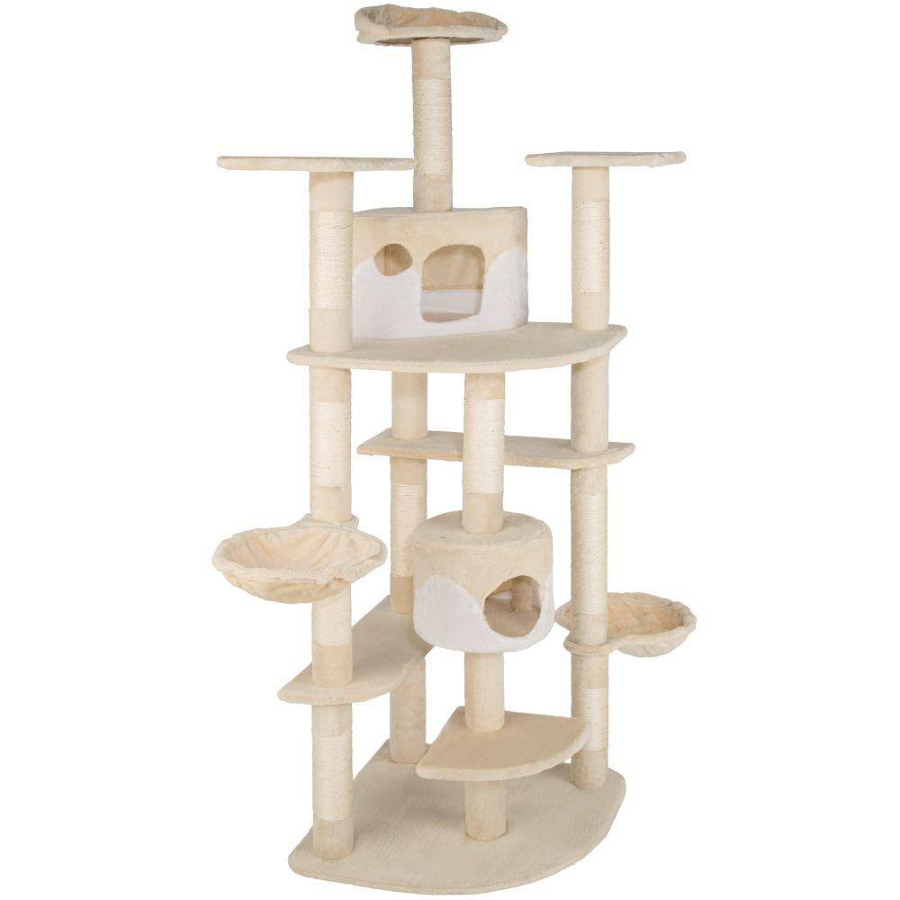 Arbre à Chat 204 cm beige/blanc - Image 1