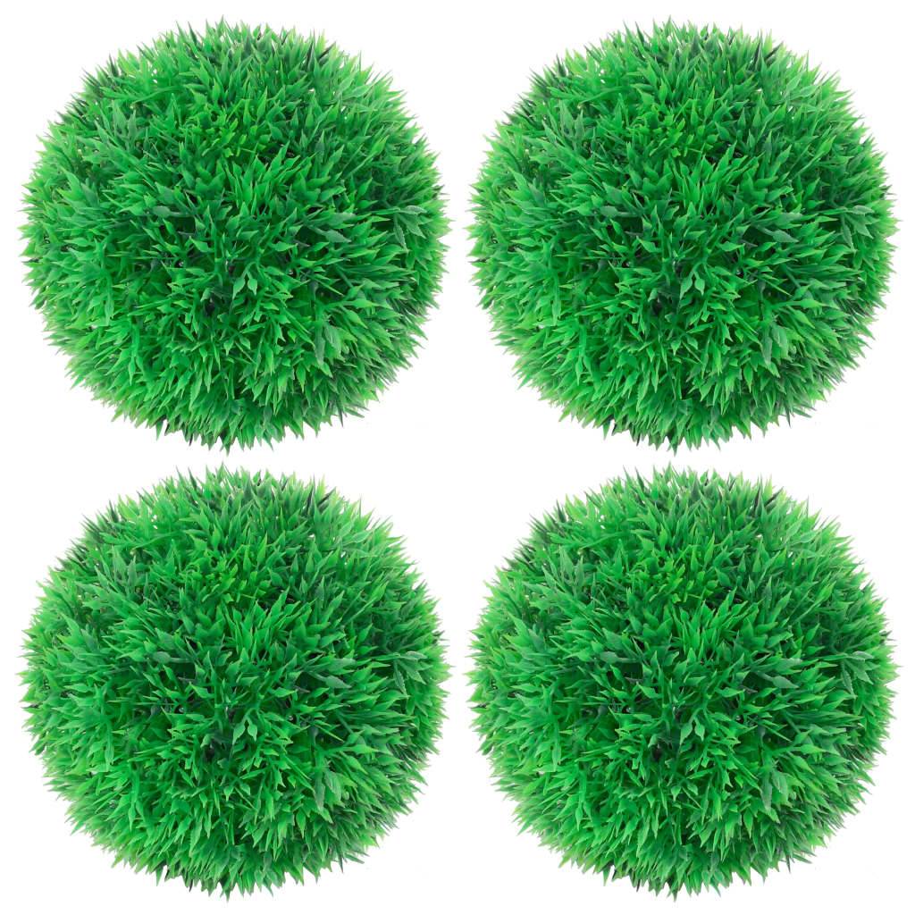 Boules de buis artificielles polyéthylène vert 12 x 12 x 12 cm - PANGIVO - Image 1