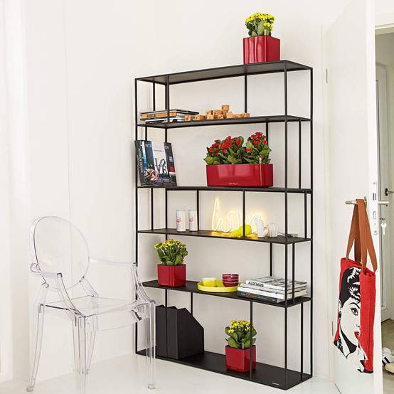 Lechuza - CUBE Glossy Triple - 40x14x14 cm - Kit Complet, rouge scarlet ultra brillant Lechuza - Image 3