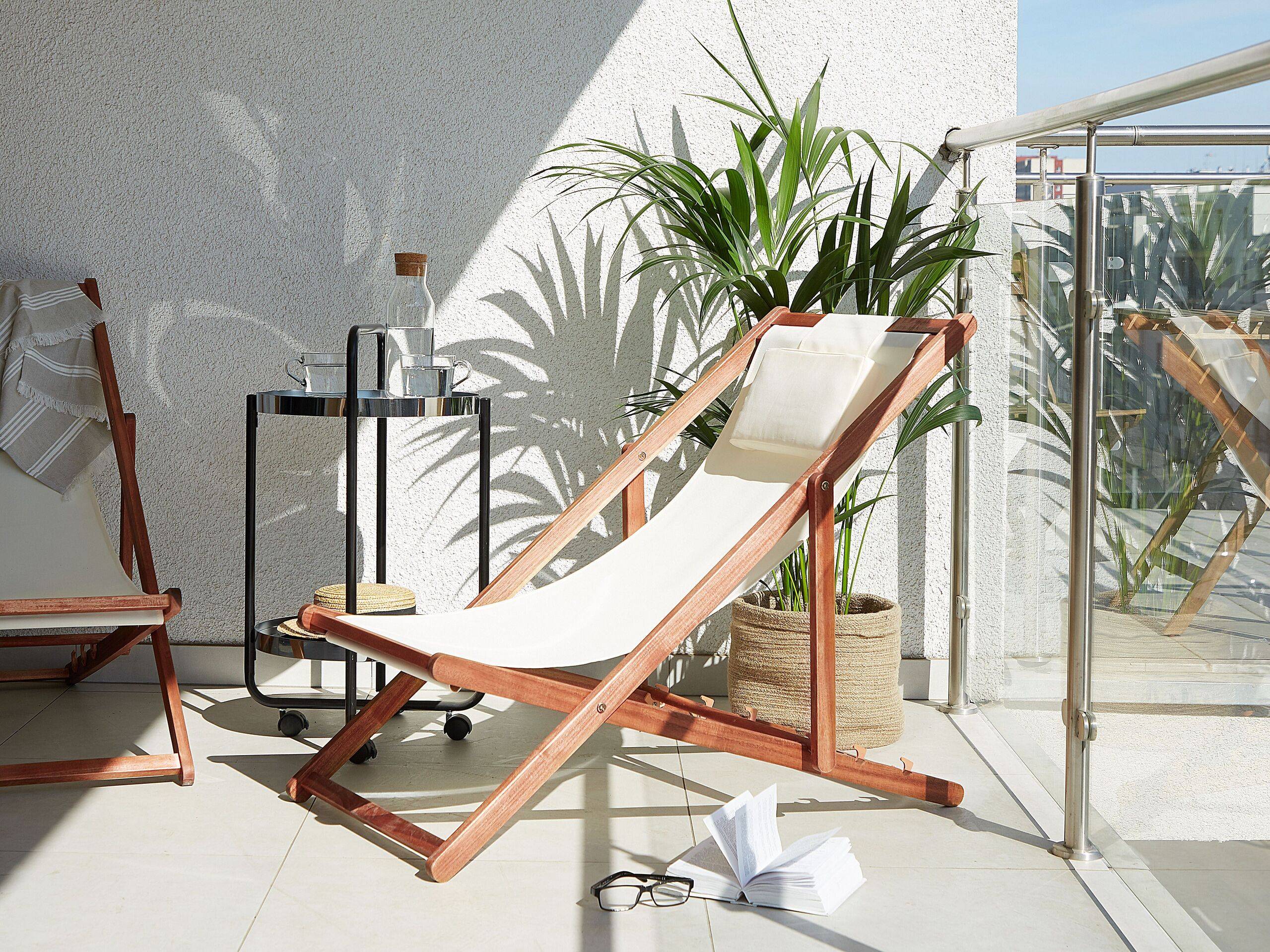 Beliani - Chaise longue Tissu Marron foncé AVELLINO - 54x101x84- Beliani - Image 1