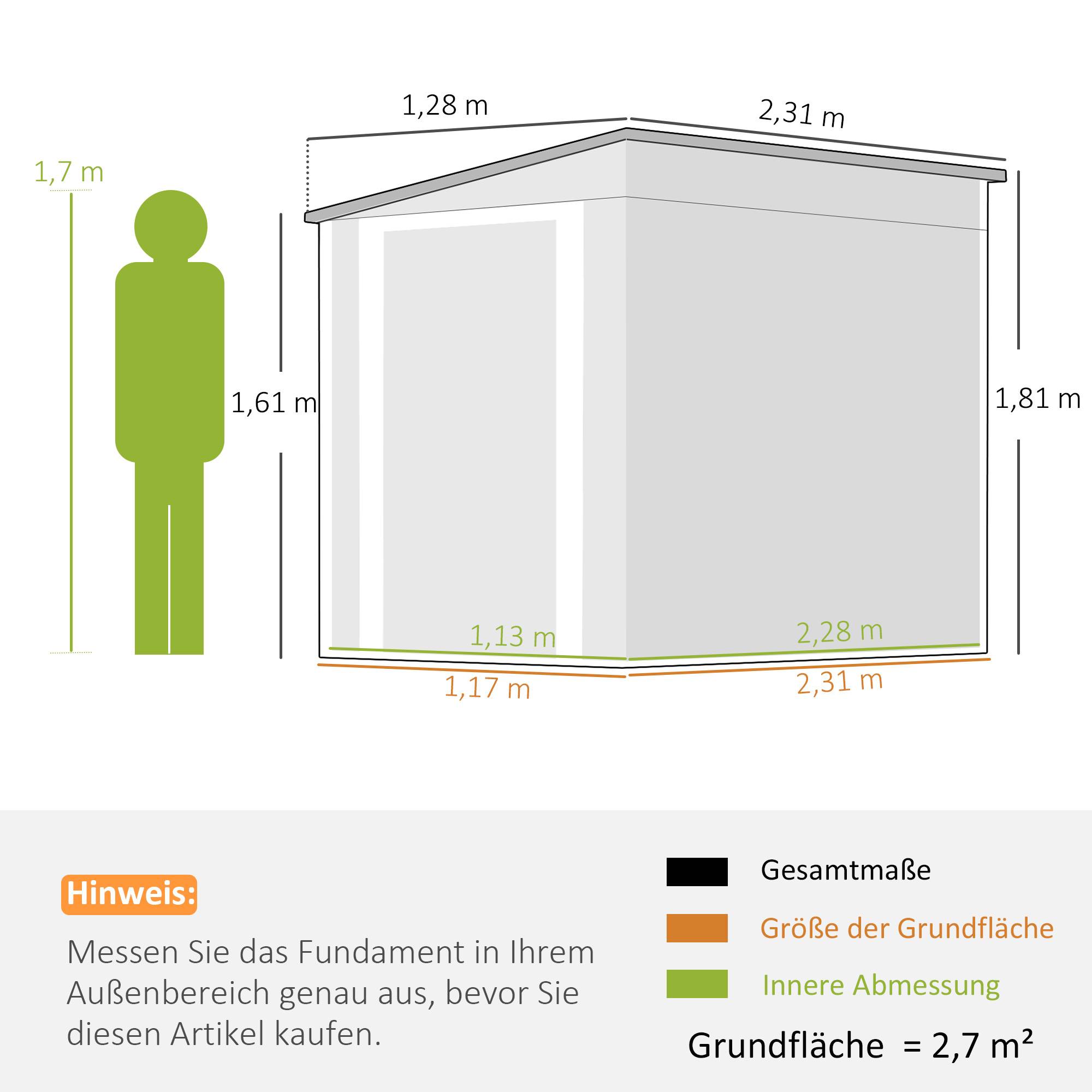 ComfortXL - Abri de jardin acier galvanisé 128 x 231 cm gris foncé avec fenêtre et porte verrouillable - ComfortXL Outdoor Living - Image 5