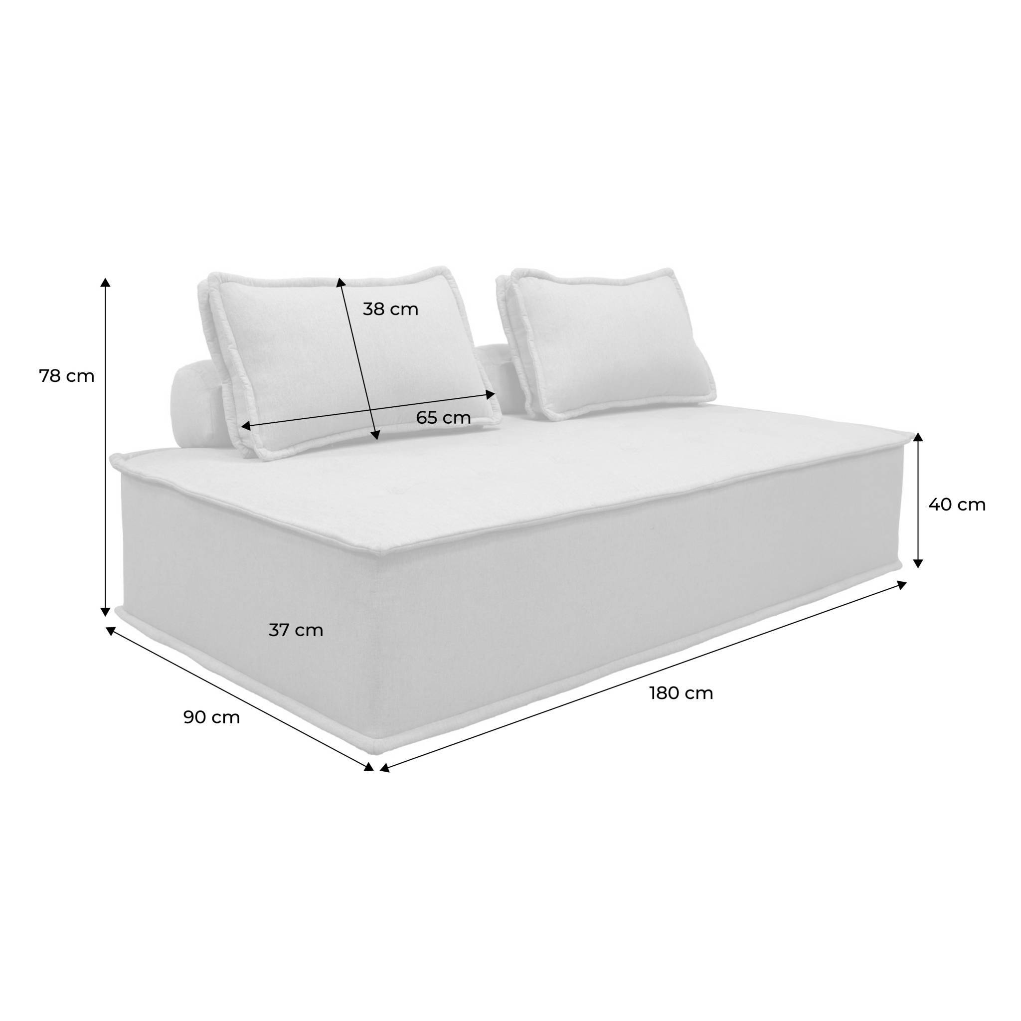 Chauffeuse 2 places pour canapé modulable tissu capitonné crème | sweeek - Image 4