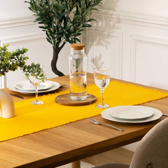 Chemin de Table "Maha" 38x140cm Jaune - Image 3