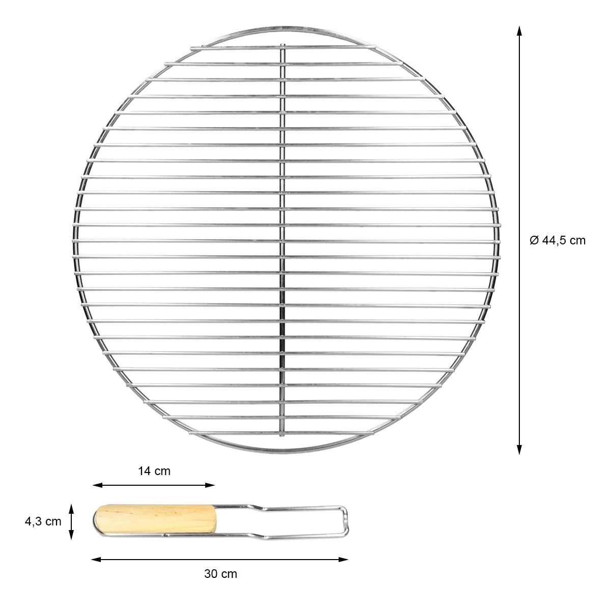 Grille de Barbecue en Acier Inoxydable, Ronde, Ø 44,5 cm, avec Poignées Amovibles, Robuste & Inoxydable, Résistant aux Intempéries, Grille de Cuisson - Image 6