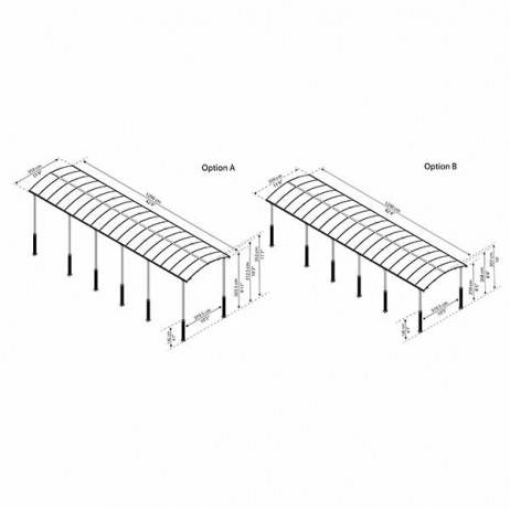 Canopia - Canopia Carport Camping-Car Alpine 8,63 x 3,52 m Gris - Image 10