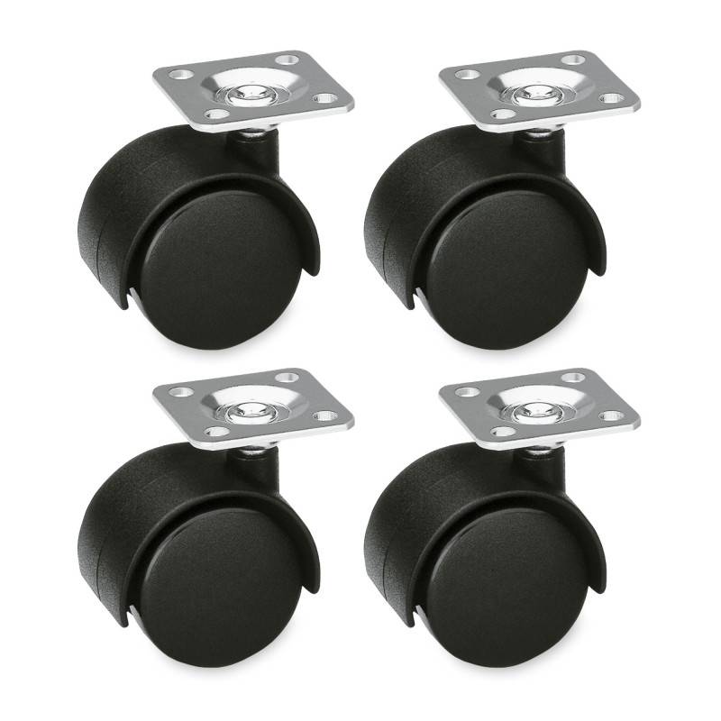 Lot de 4 roulettes  1500 - 50 mm - Nylon - Noir | Amig - Image 7