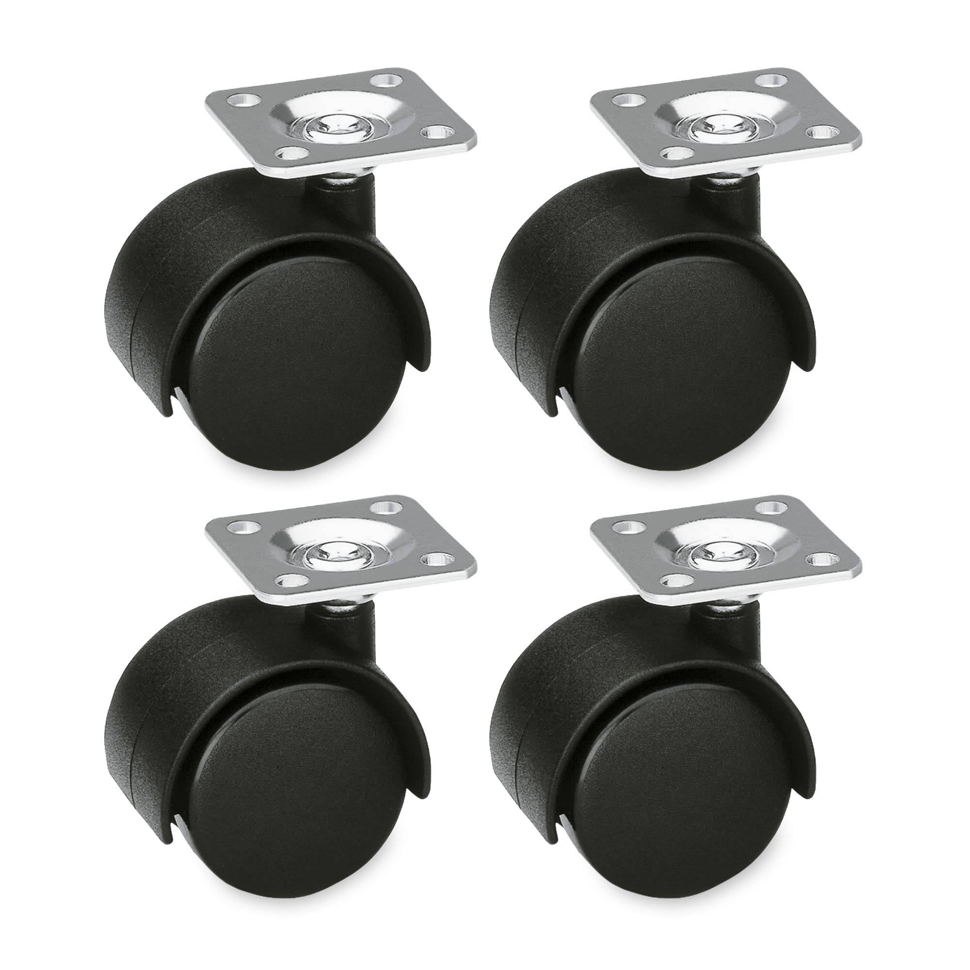Lot de 4 roulettes 1500 - 50 mm - Nylon - Noir | Amig - Image 1