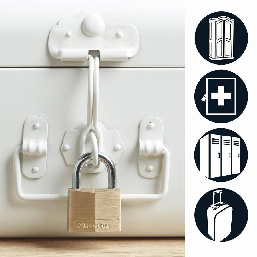 Masterlock - Cadenas en laiton massif MASTERLOCK 40 mm - Lot de 6 - 140EURSIX - Image 3