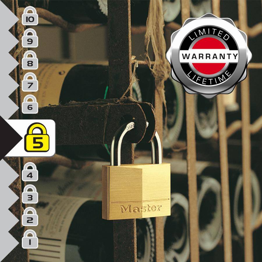 Masterlock - Cadenas en laiton massif MASTERLOCK 40 mm - Lot de 6 - 140EURSIX - Image 4