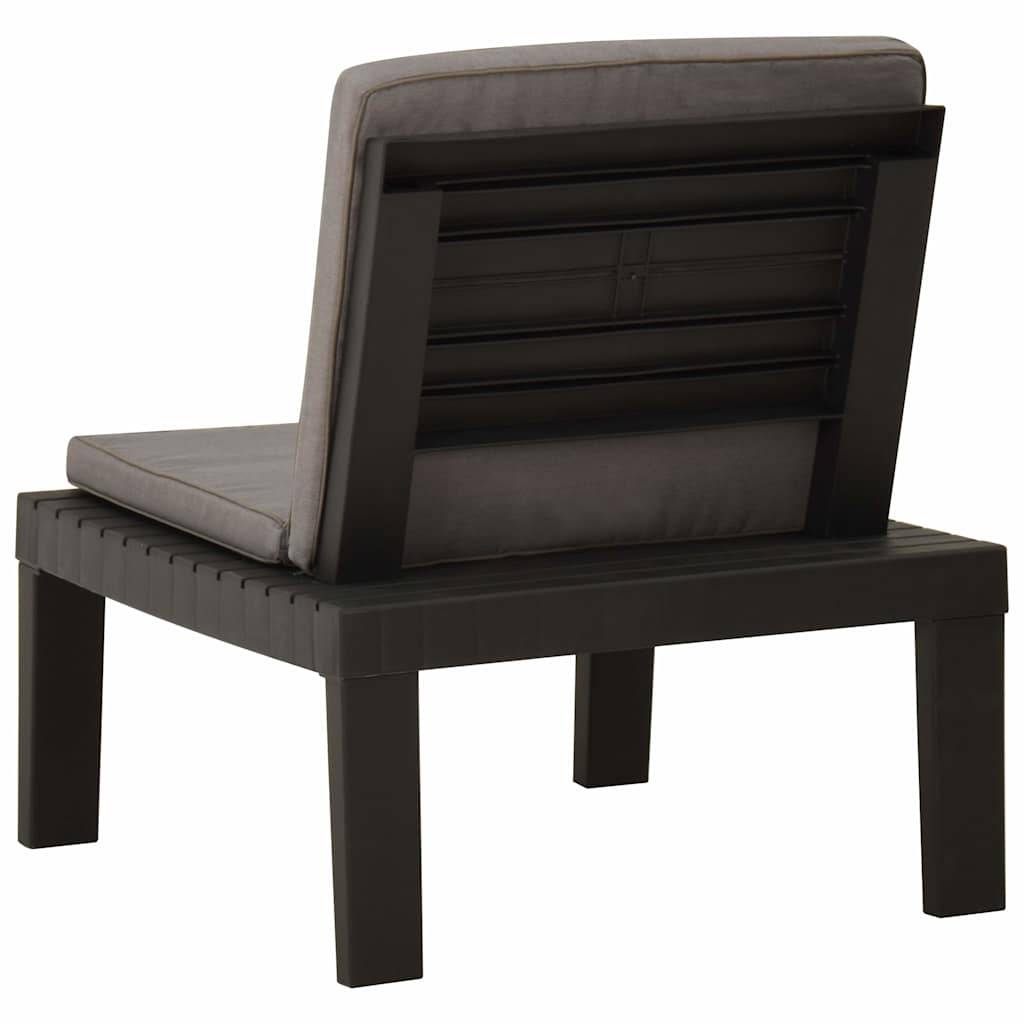 Vidaxl - Chaise de salon de jardin avec coussin Plastique Gris vidaXL 315847 - Image 4