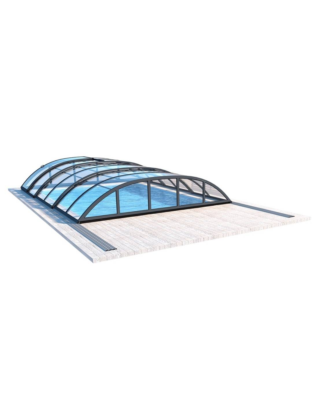 Altanka - Abri de piscine Horizon pour les modèles 6,20x3 m - BAS87, BAS787 - polycarbonate massif 3 mm - Couleur Ral7016 Graphite - ECO218 - Image 3