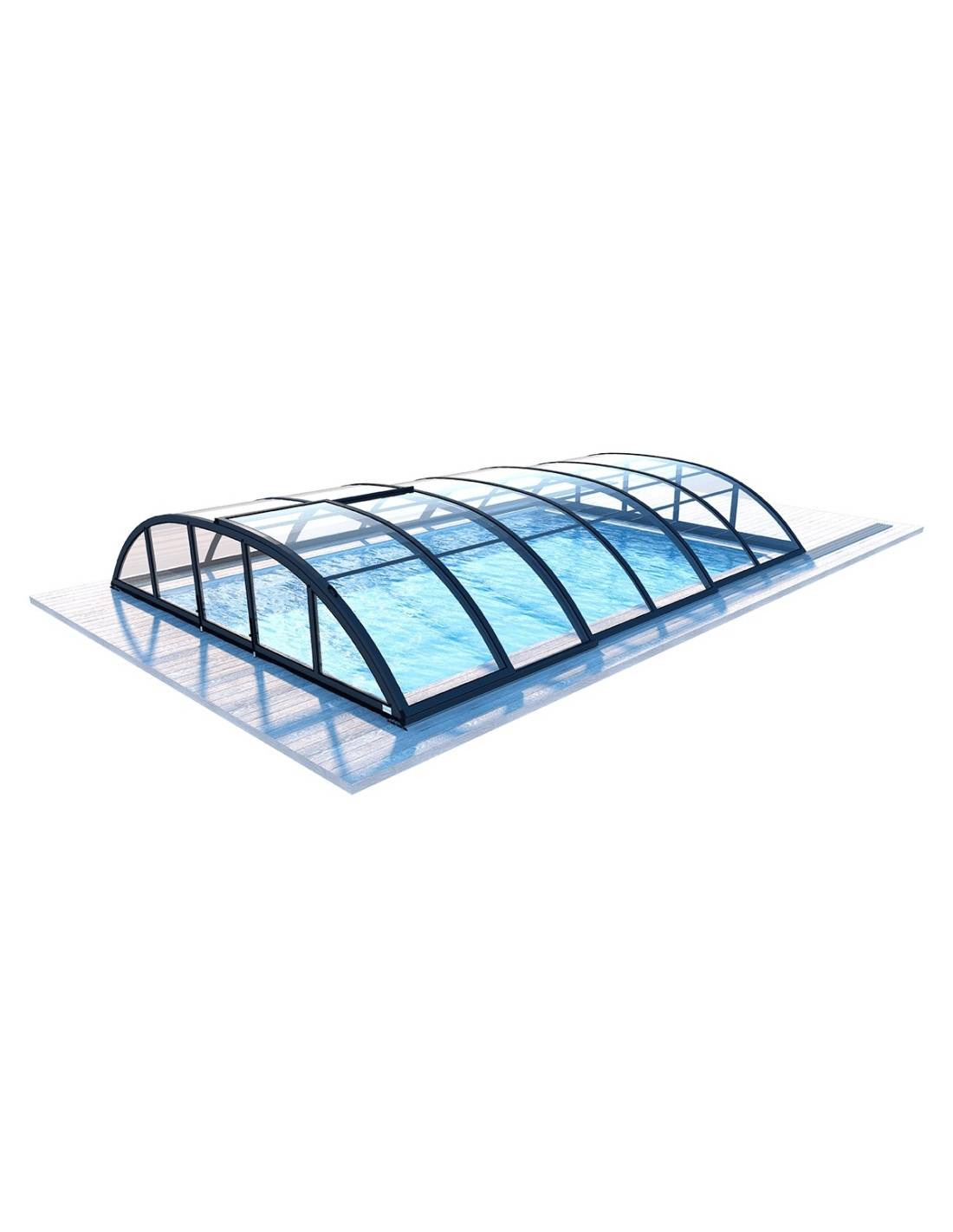 Altanka - Abri de piscine Horizon pour les modèles 6,20x3 m - BAS87, BAS787 - polycarbonate massif 3 mm - Couleur Ral7016 Graphite - ECO218 - Image 1