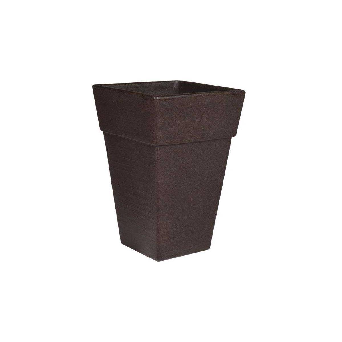 Roto - Jardinière en polyéthylène marron Quadro 29 x 29 x 43 cm - Image 1