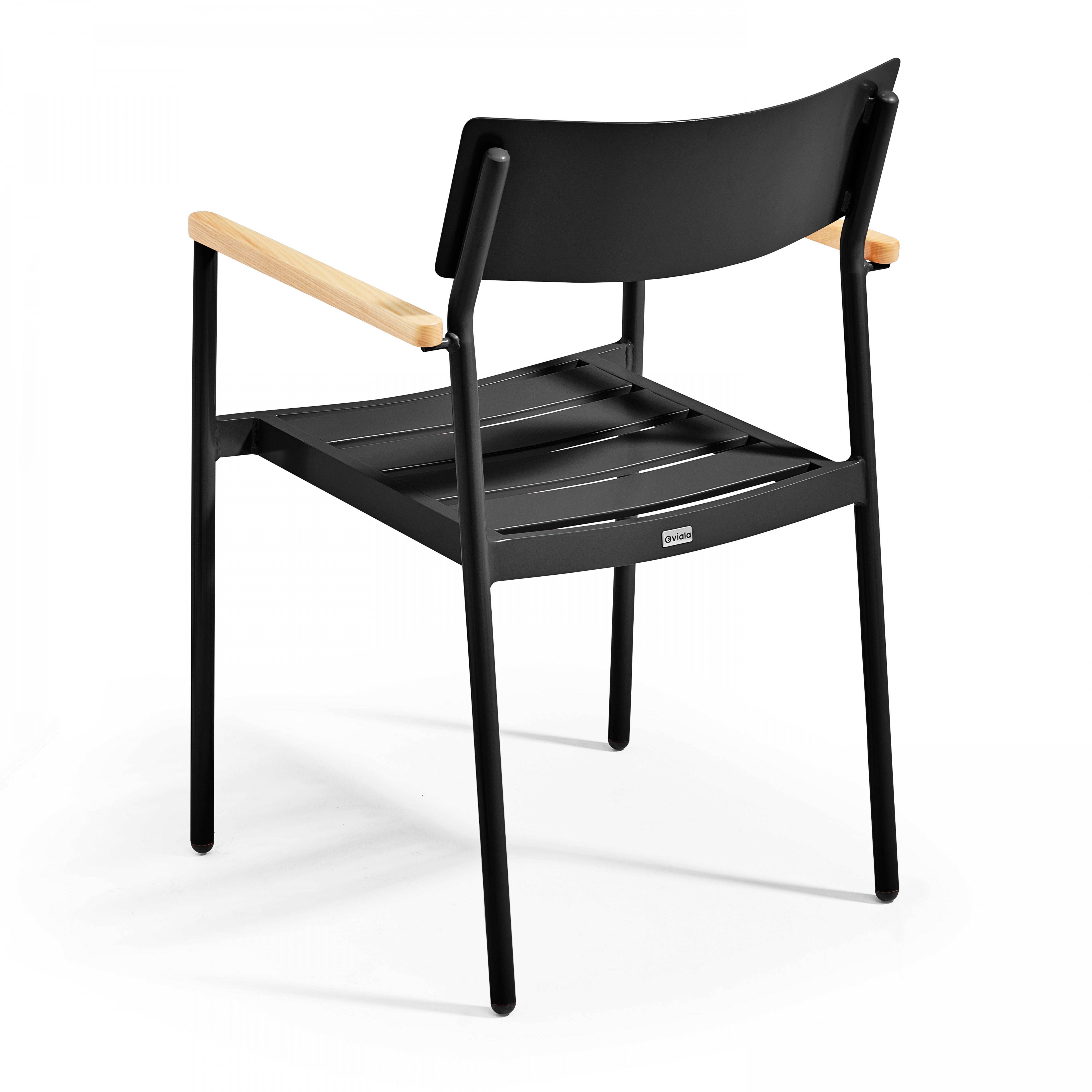 Oviala - Fauteuil de jardin en aluminium et bois noir
 Leeds - Oviala - Image 2