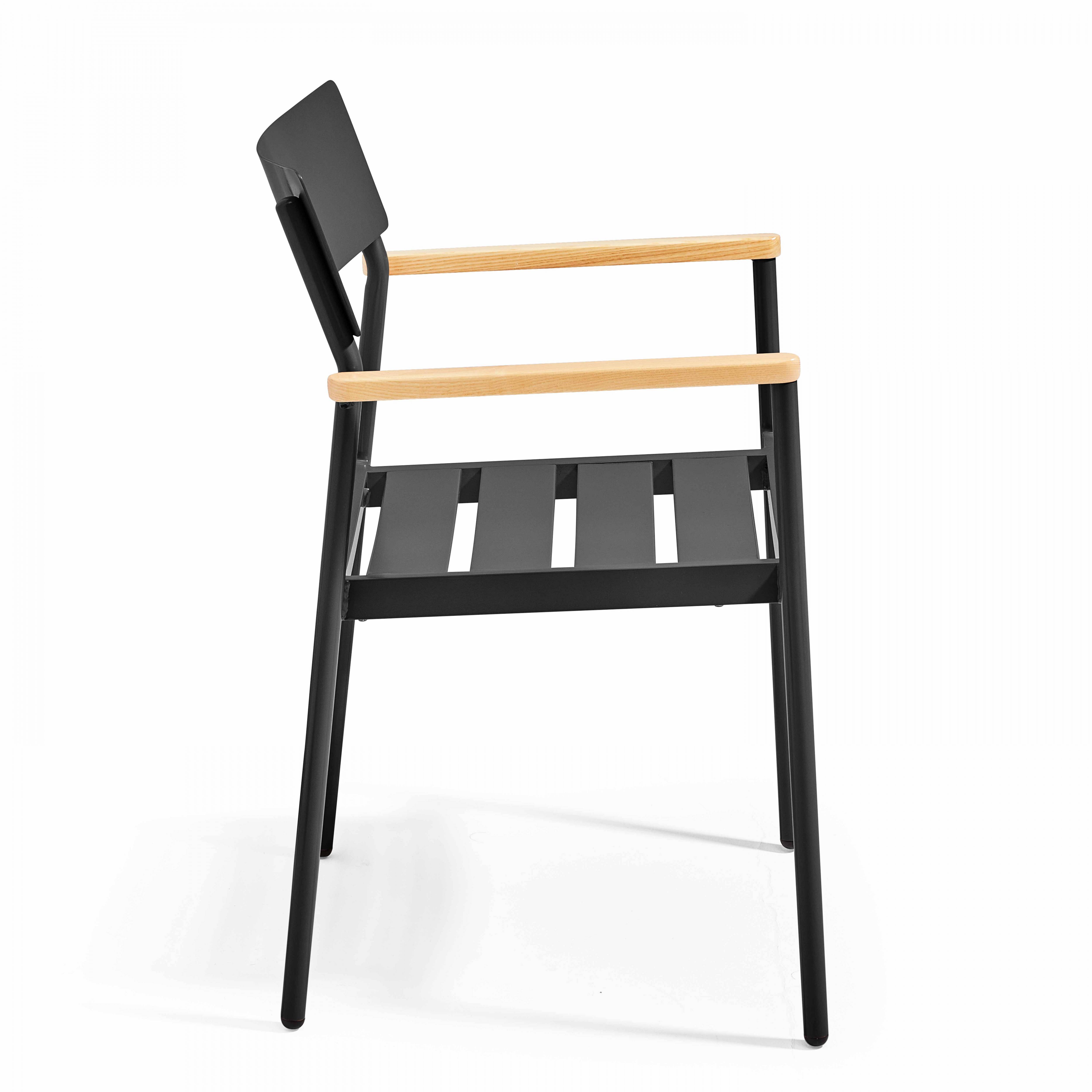 Oviala - Fauteuil de jardin en aluminium et bois noir
Leeds - Oviala - Image 3