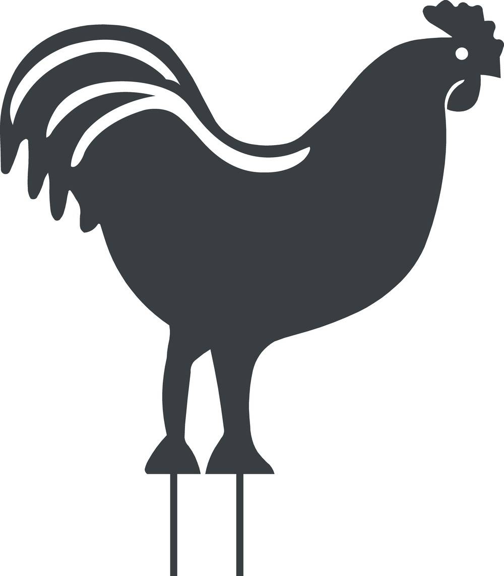 Louis Moulin - Figurine à piquer Coq - 42,5x42 cm - anthracite Louis Moulin - Image 1