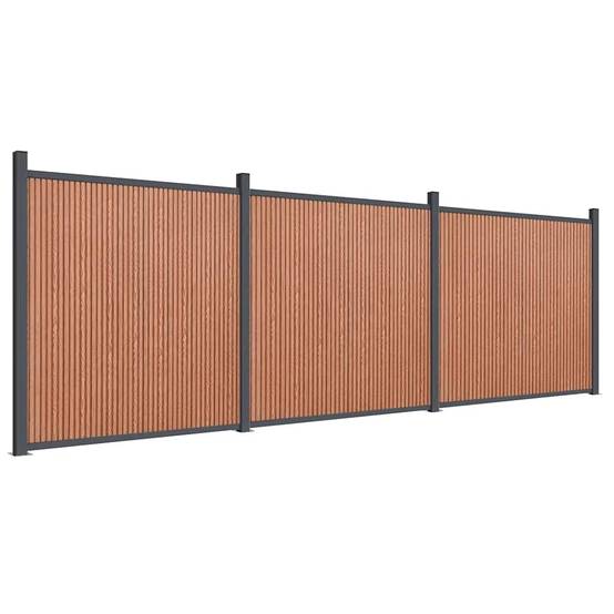 Panneau de clôture WPC marron 526 x 186 cm - PANGIVO - Image 2