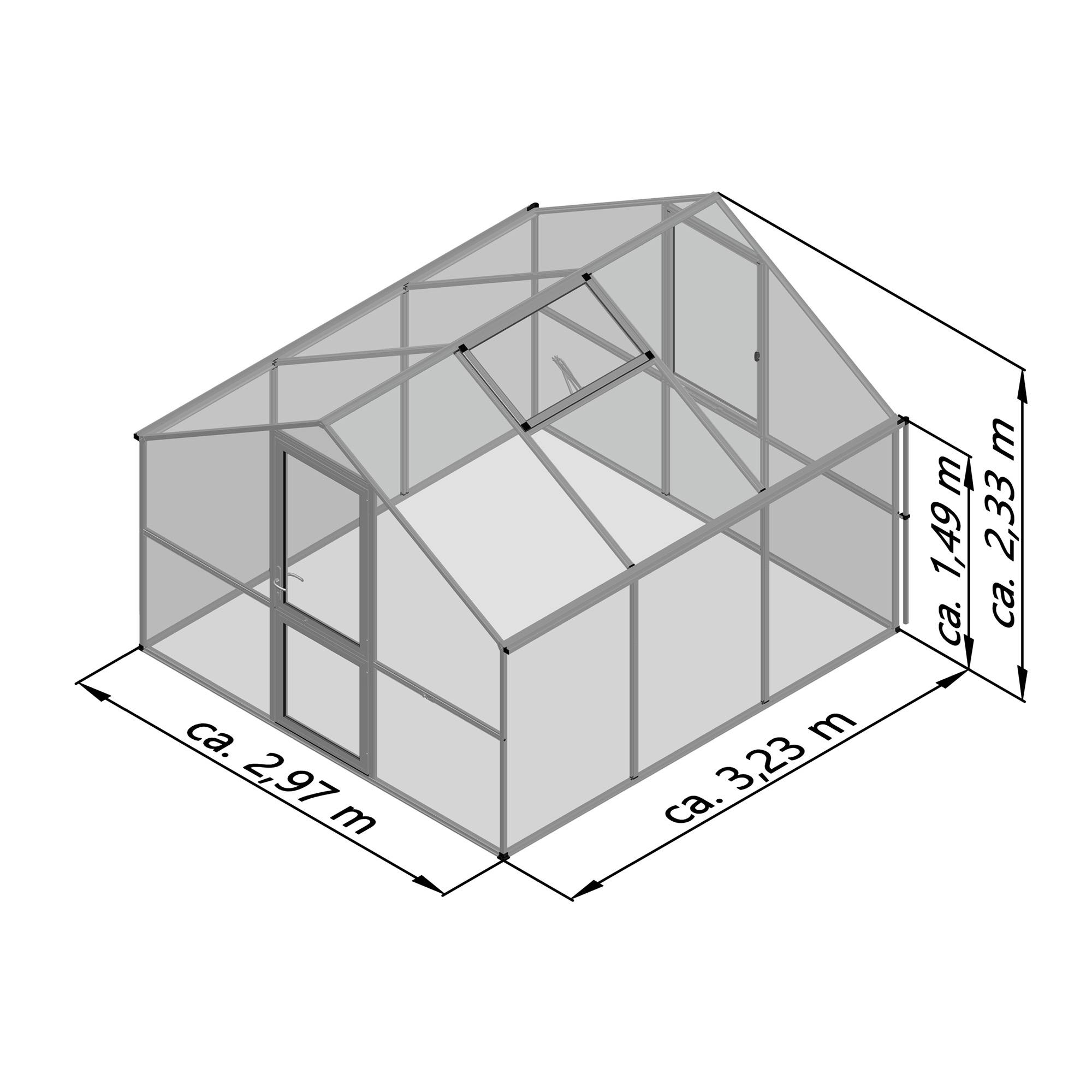 Serre de jardin 9,59m² KGT Orchidee III, Anthracite - Image 2