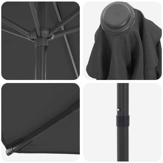 Parasol de jardin polyester et acier anthracite 269 x 269 x 223 cm - PANGIVO - Image 5