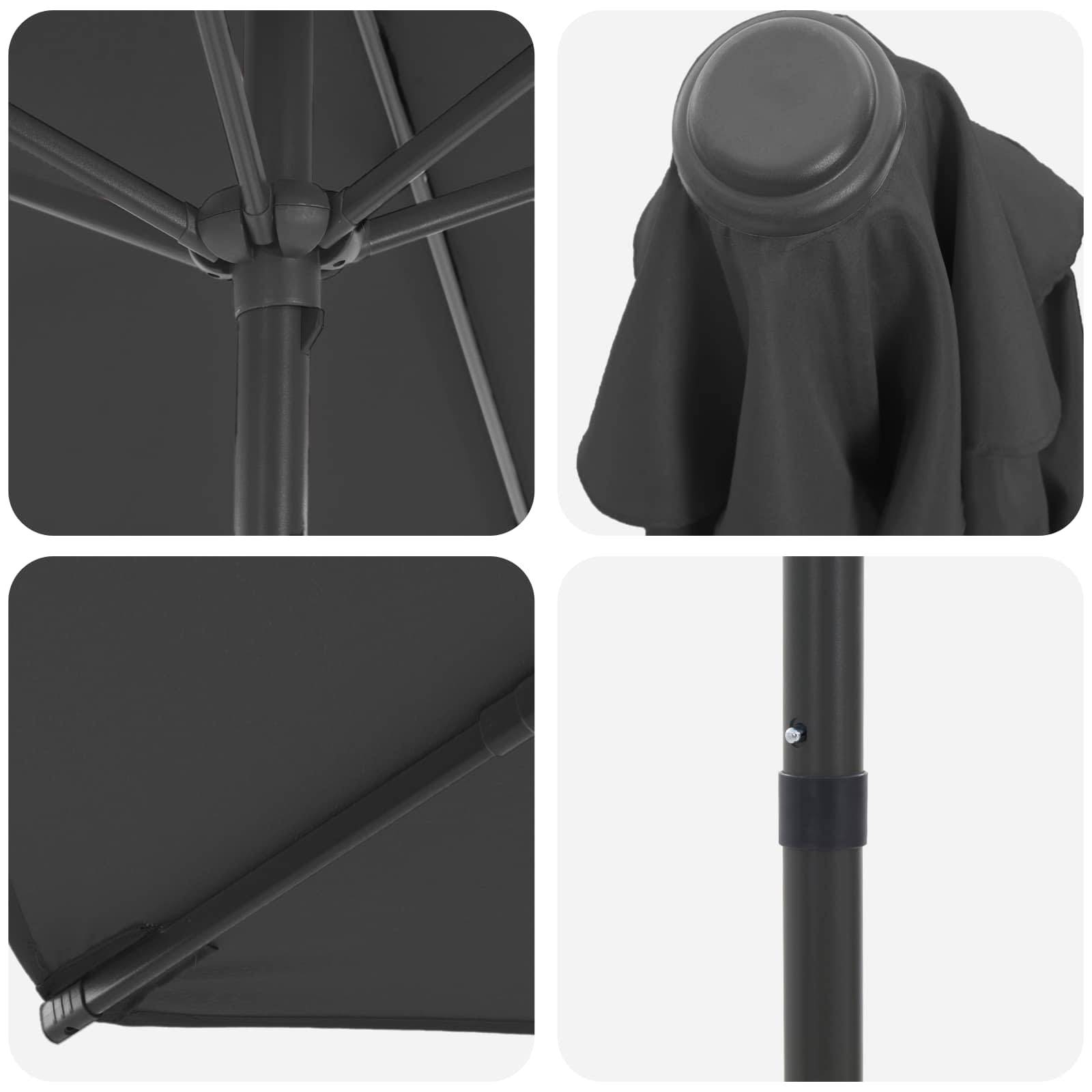 Parasol de jardin polyester et acier anthracite 269 x 269 x 223 cm - PANGIVO - Image 5
