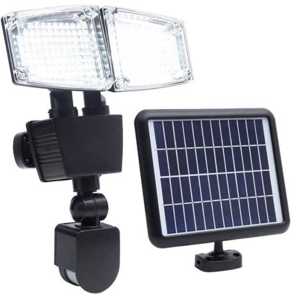 Projecteur solaire 2 tetes LED Douglas H23cm avec détecteur de mouvement - LUMI JARDIN - Image 1