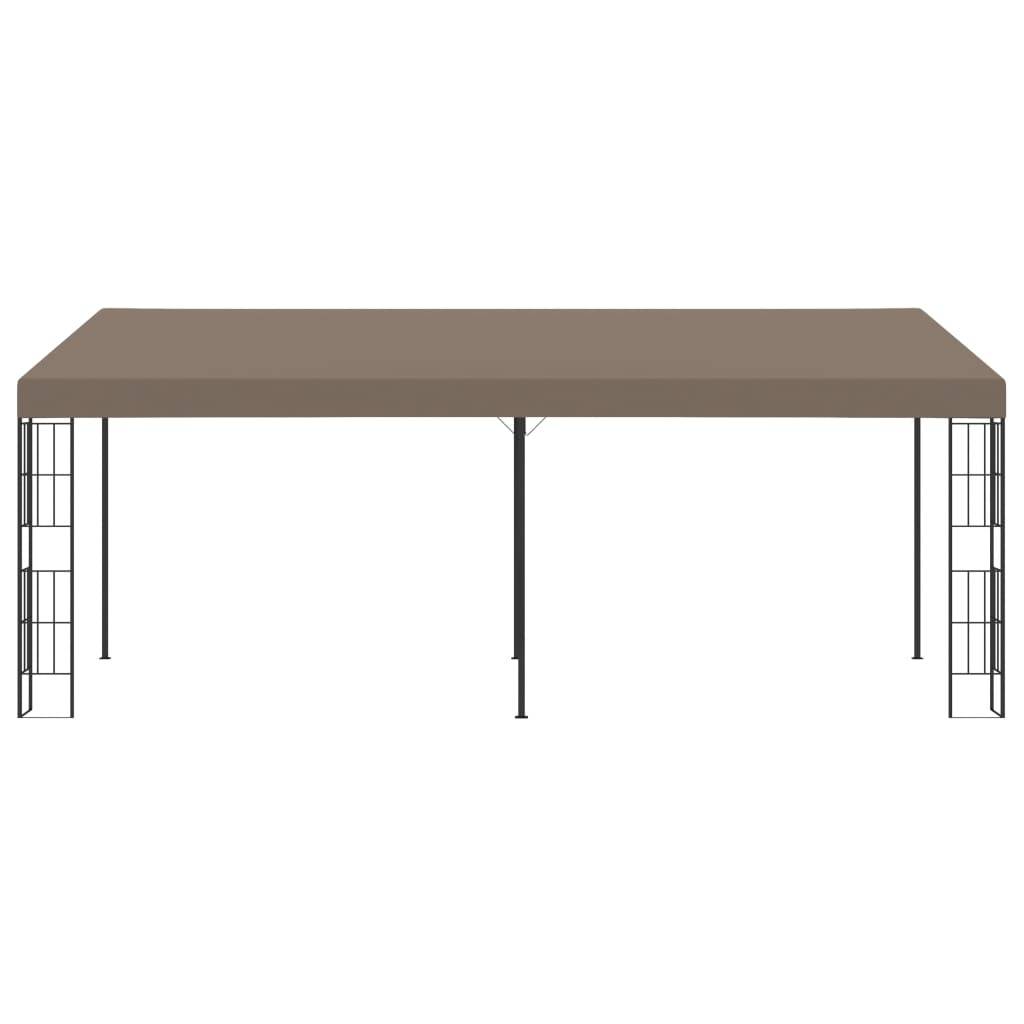 ComfortXL - Grande Tonnelle Murale Acier Pergola Adossée pour Jardin Terrasse Taupe 6x3 m – ComfortXL Outdoor Living - Image 2