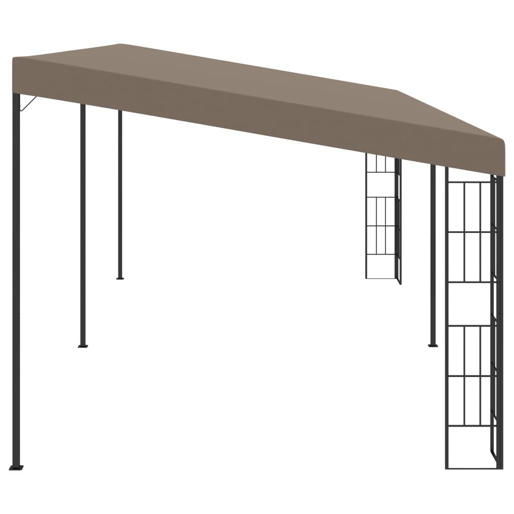 ComfortXL - Grande Tonnelle Murale Acier Pergola Adossée pour Jardin Terrasse Taupe 6x3 m – ComfortXL Outdoor Living - Image 3