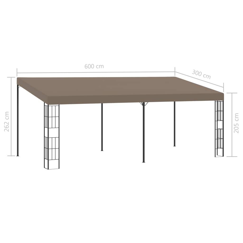 ComfortXL - Grande Tonnelle Murale Acier Pergola Adossée pour Jardin Terrasse Taupe 6x3 m – ComfortXL Outdoor Living - Image 6