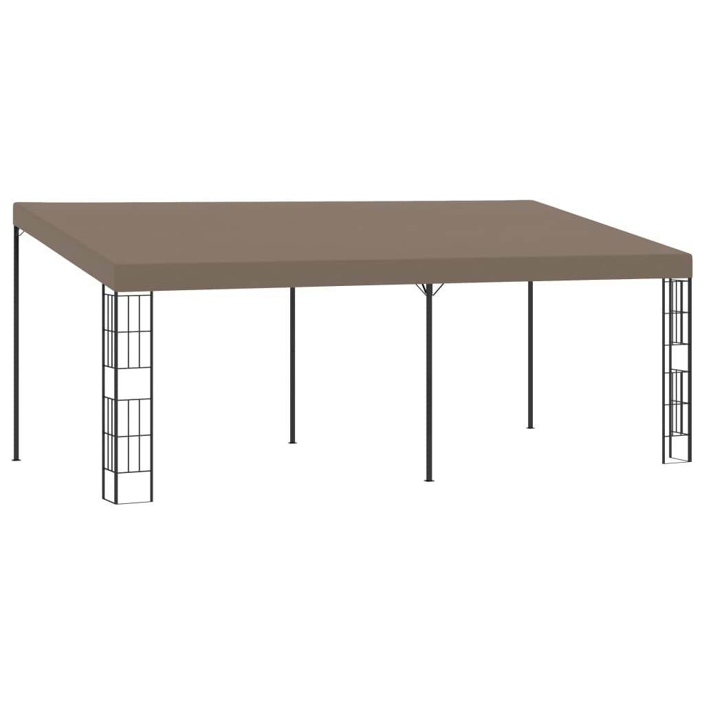 ComfortXL - Grande Tonnelle Murale Acier Pergola Adossée pour Jardin Terrasse Taupe 6x3 m – ComfortXL Outdoor Living