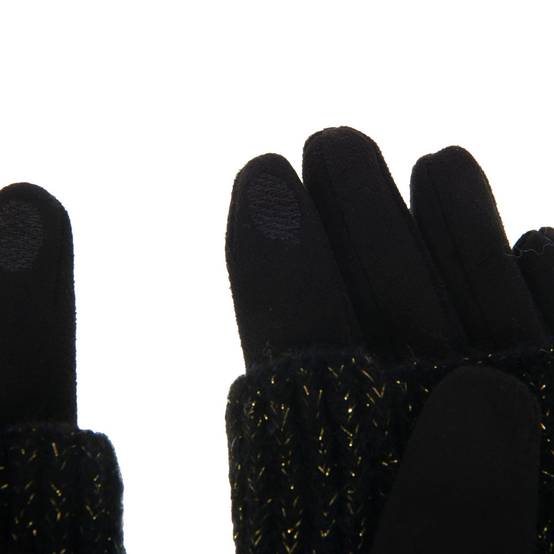 Amadeus - Gant en tricot et suédine noir - Image 3