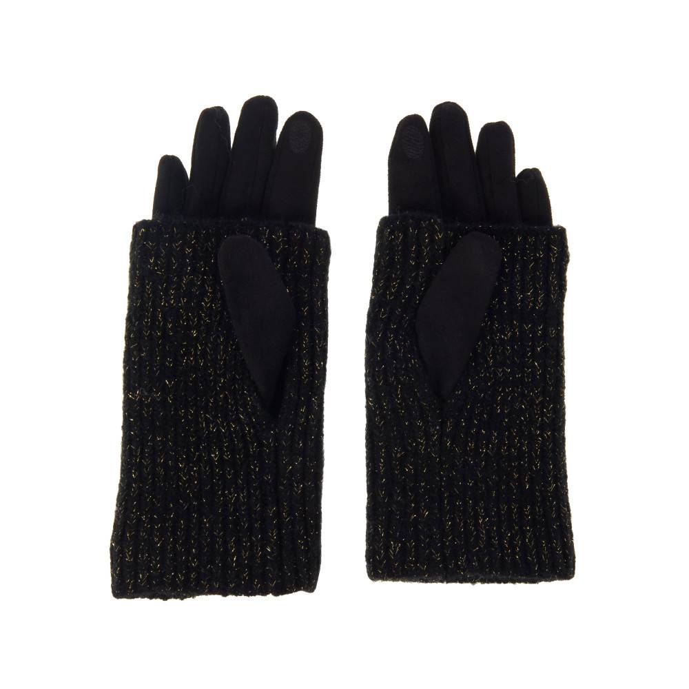 Amadeus - Gant en tricot et suédine noir - Image 1