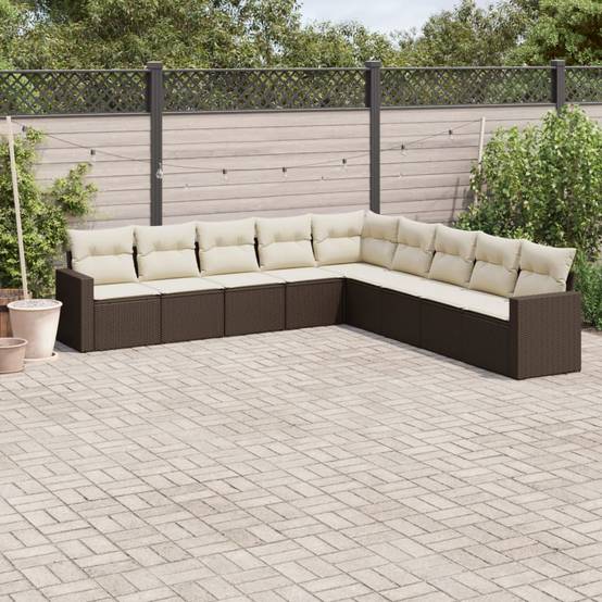 ComfortXL - Salon de jardin bas 9 places en Résine Tressée avec Rangement Intégré pour Terrasse Marron – ComfortXL Outdoor Living - Image 1