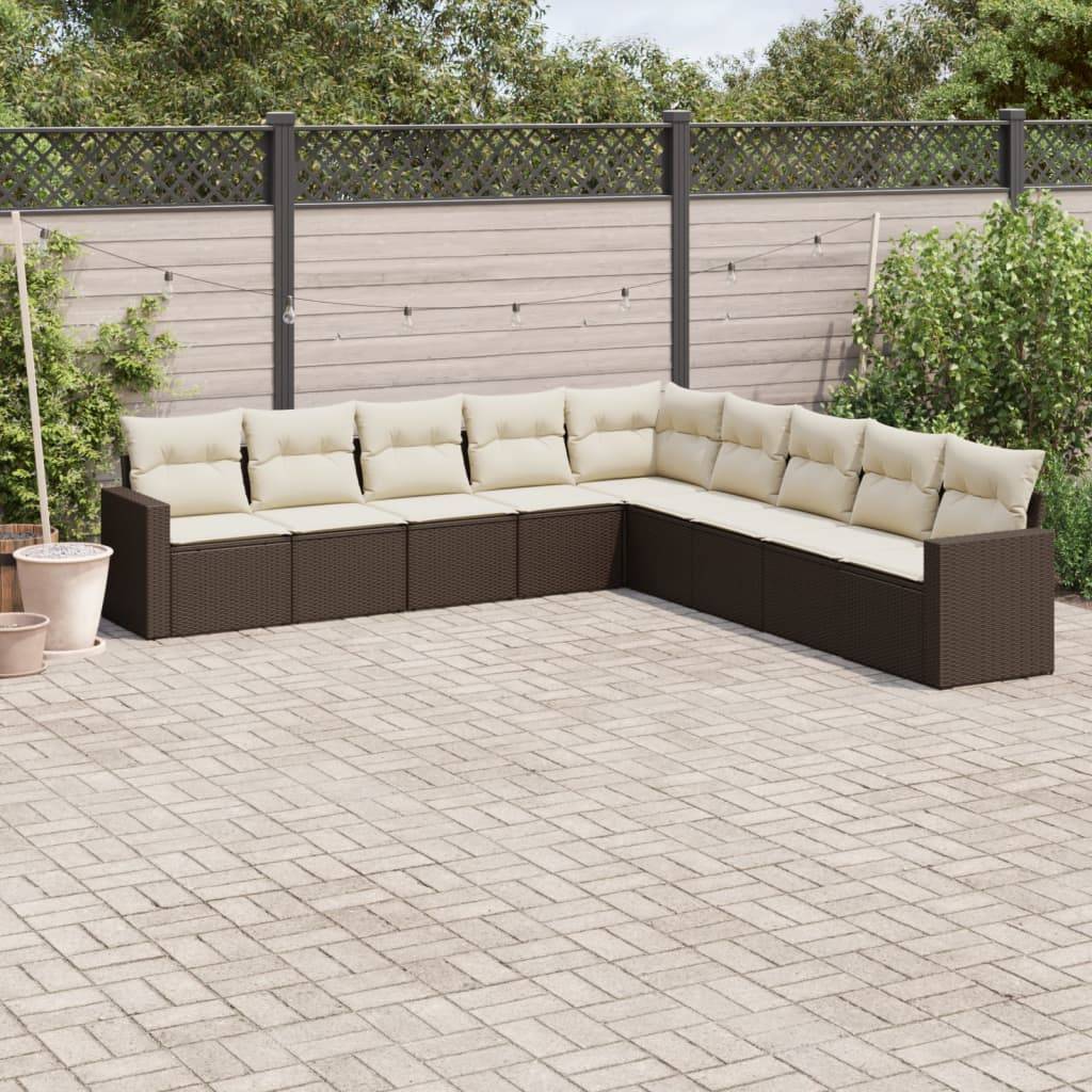 ComfortXL - Salon de jardin bas 9 places en Résine Tressée avec Rangement Intégré pour Terrasse Marron – ComfortXL Outdoor Living - Image 1