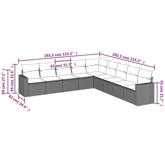 ComfortXL - Salon de jardin bas 9 places en Résine Tressée avec Rangement Intégré pour Terrasse Marron – ComfortXL Outdoor Living - Image 3