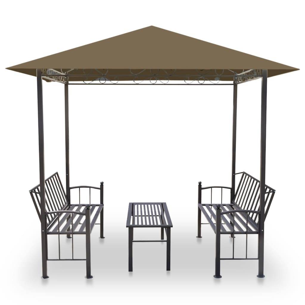 Vidaxl - Pavillon de jardin et table et bancs 2,5x1,5x2,4m Taupe 180g/m² vidaXL 312222 - Image 6