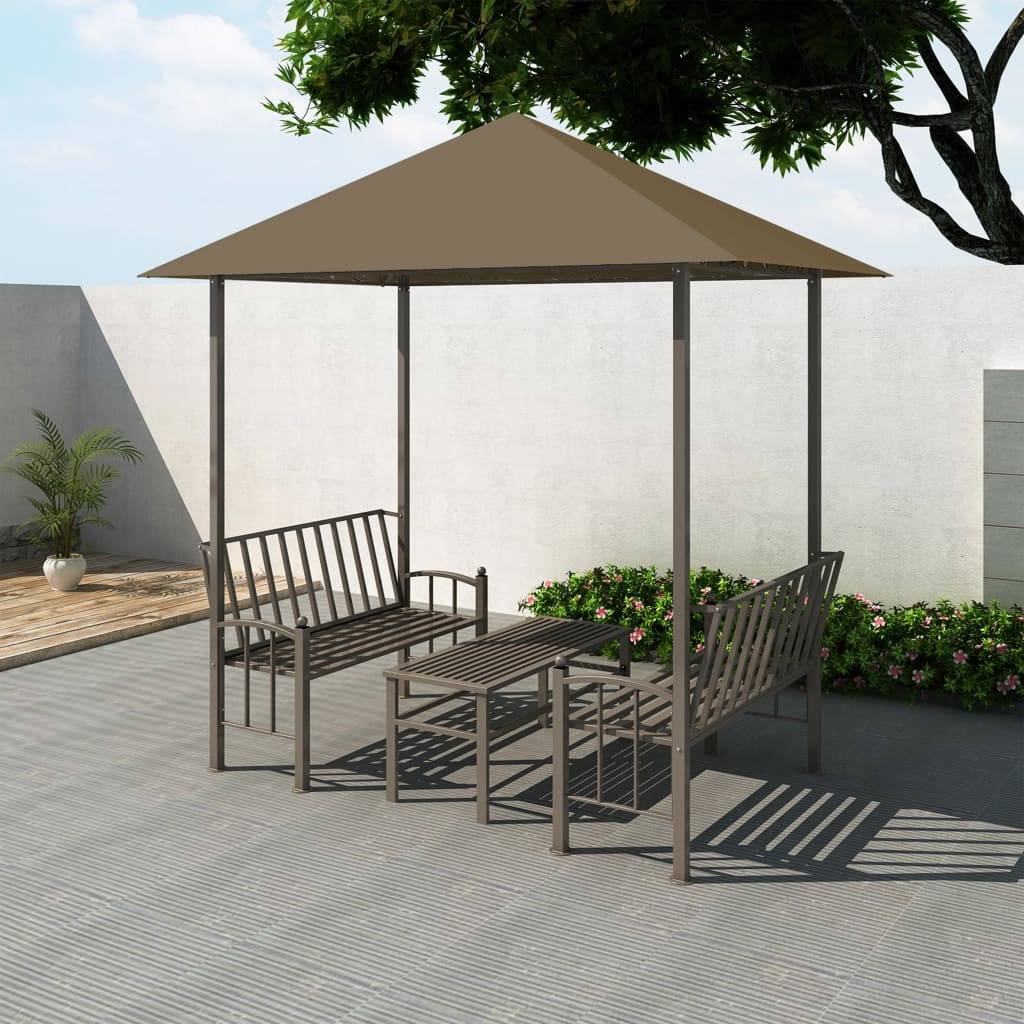 Vidaxl - Pavillon de jardin et table et bancs 2,5x1,5x2,4m Taupe 180g/m² vidaXL 312222 - Image 1