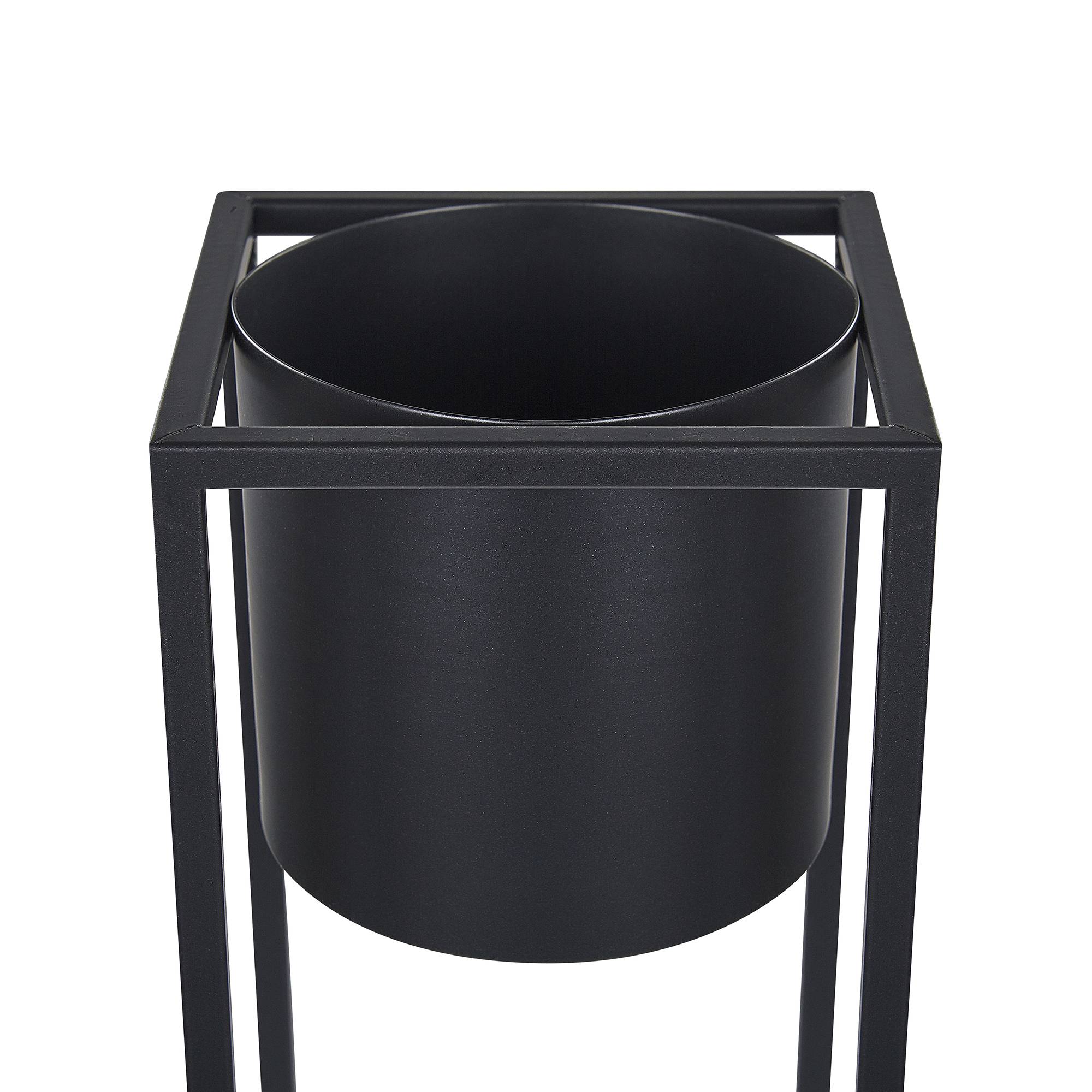 Cache-pot d'extérieur Métal Noir IDRA - Beliani - Image 3
