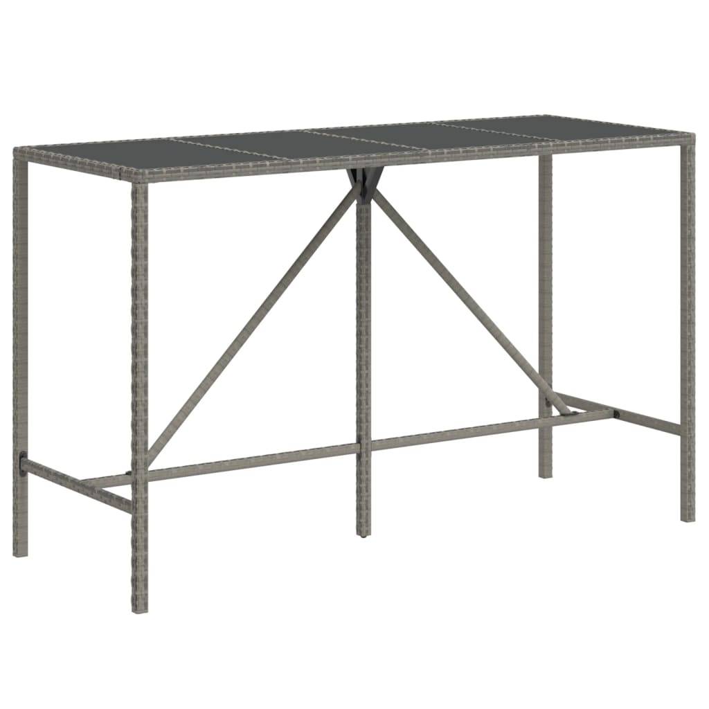 Helloshop26 - Ensemble de bar de jardin 11 pièces avec coussins gris poly rotin - Image 4