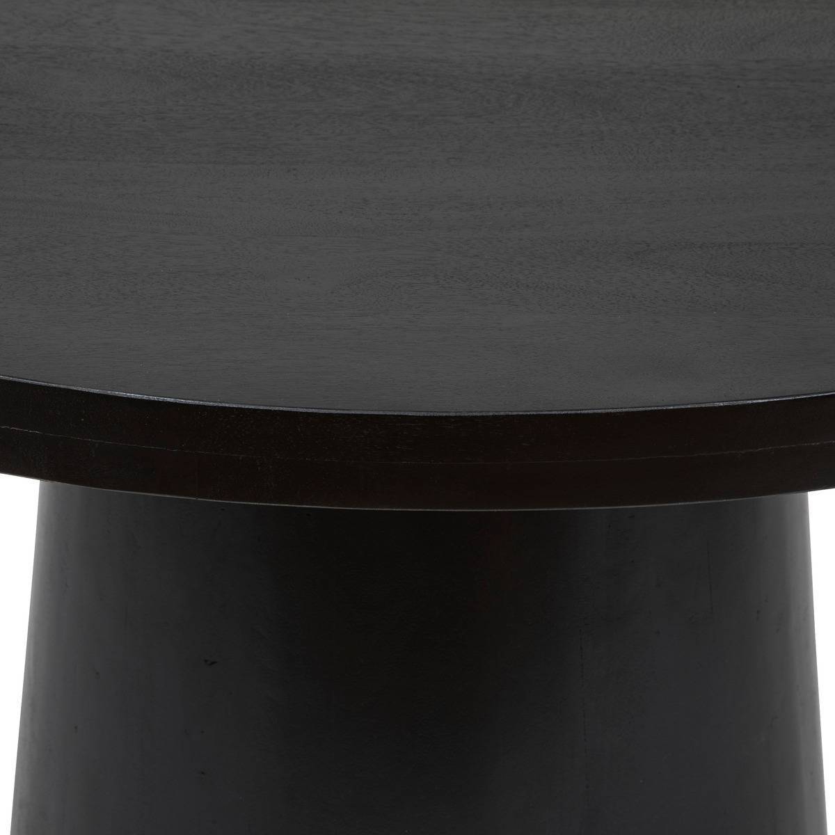 Atmosphera - Table à manger "Boki" en manguier D120cm noir - Atmosphera Créateur d'intérieur - Image 3
