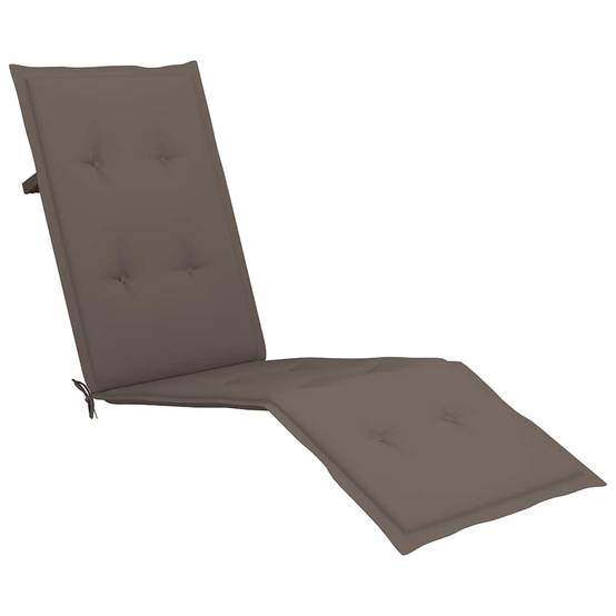 Chaise longue | Transat | Bain de soleil d'extérieur repose-pied et coussin Acacia solide - Image 6