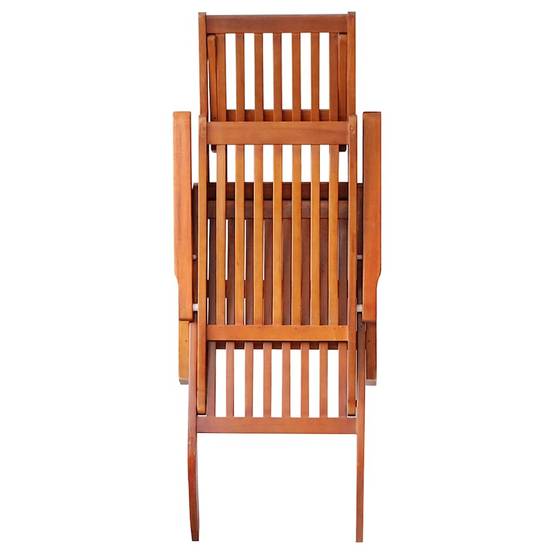 Chaise longue | Transat | Bain de soleil d'extérieur repose-pied et coussin Acacia solide - Image 4