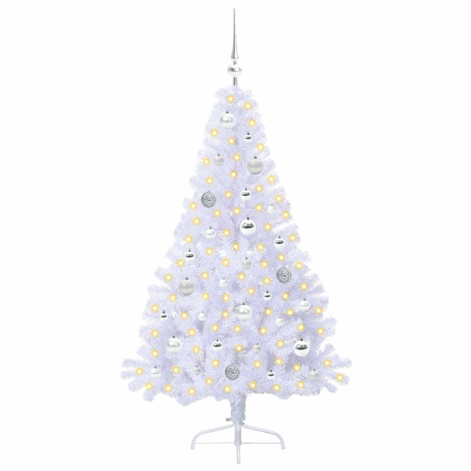 Vidaxl - Sapin de Noël artificiel avec 150 LED Blanc 150 cm PVC et Acier vidaXL 3426808 - Image 4