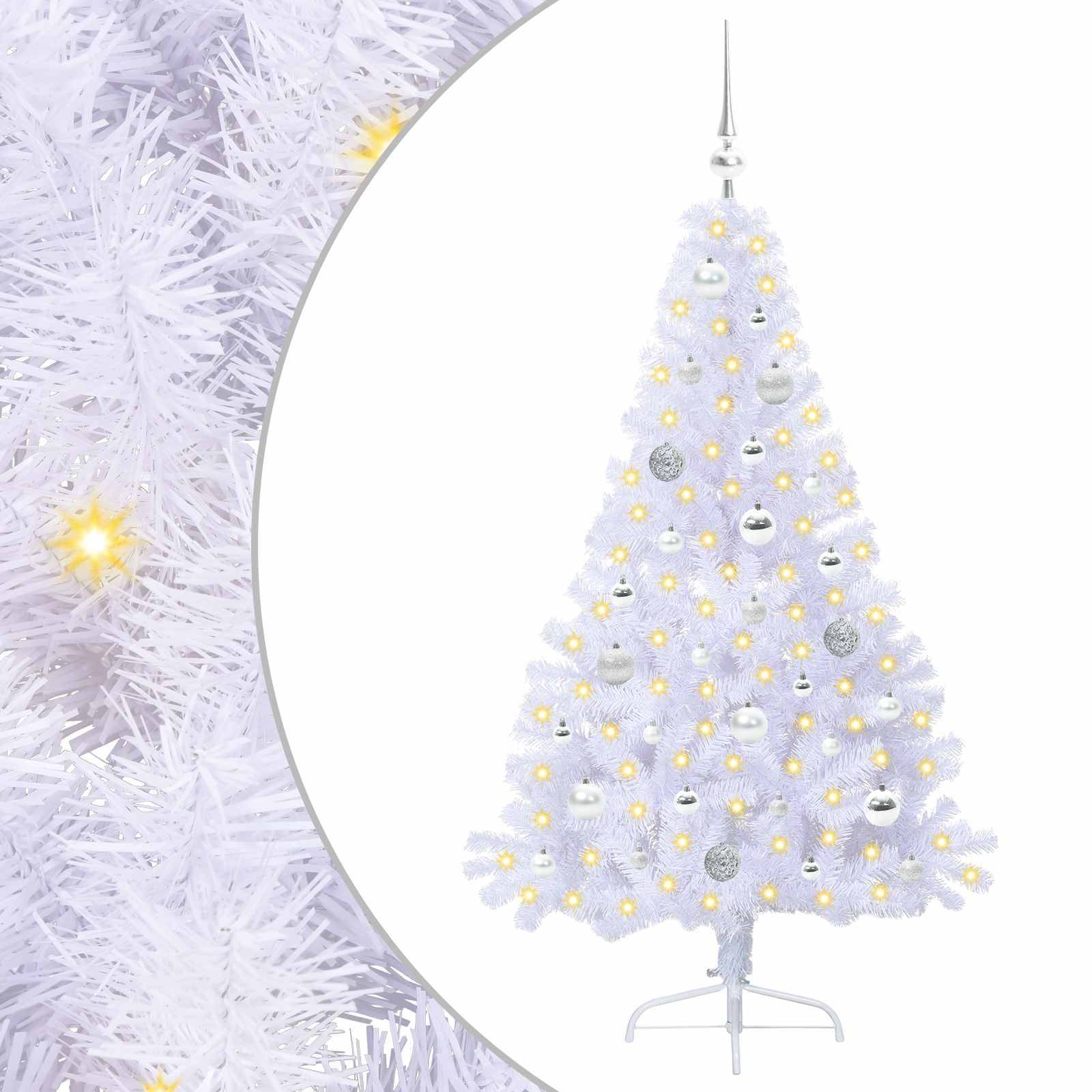 Vidaxl - Sapin de Noël artificiel avec 150 LED Blanc 150 cm PVC et Acier vidaXL 3426808 - Image 2