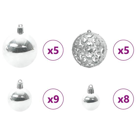 Vidaxl - Sapin de Noël artificiel avec 150 LED Blanc 150 cm PVC et Acier vidaXL 3426808 - Image 9