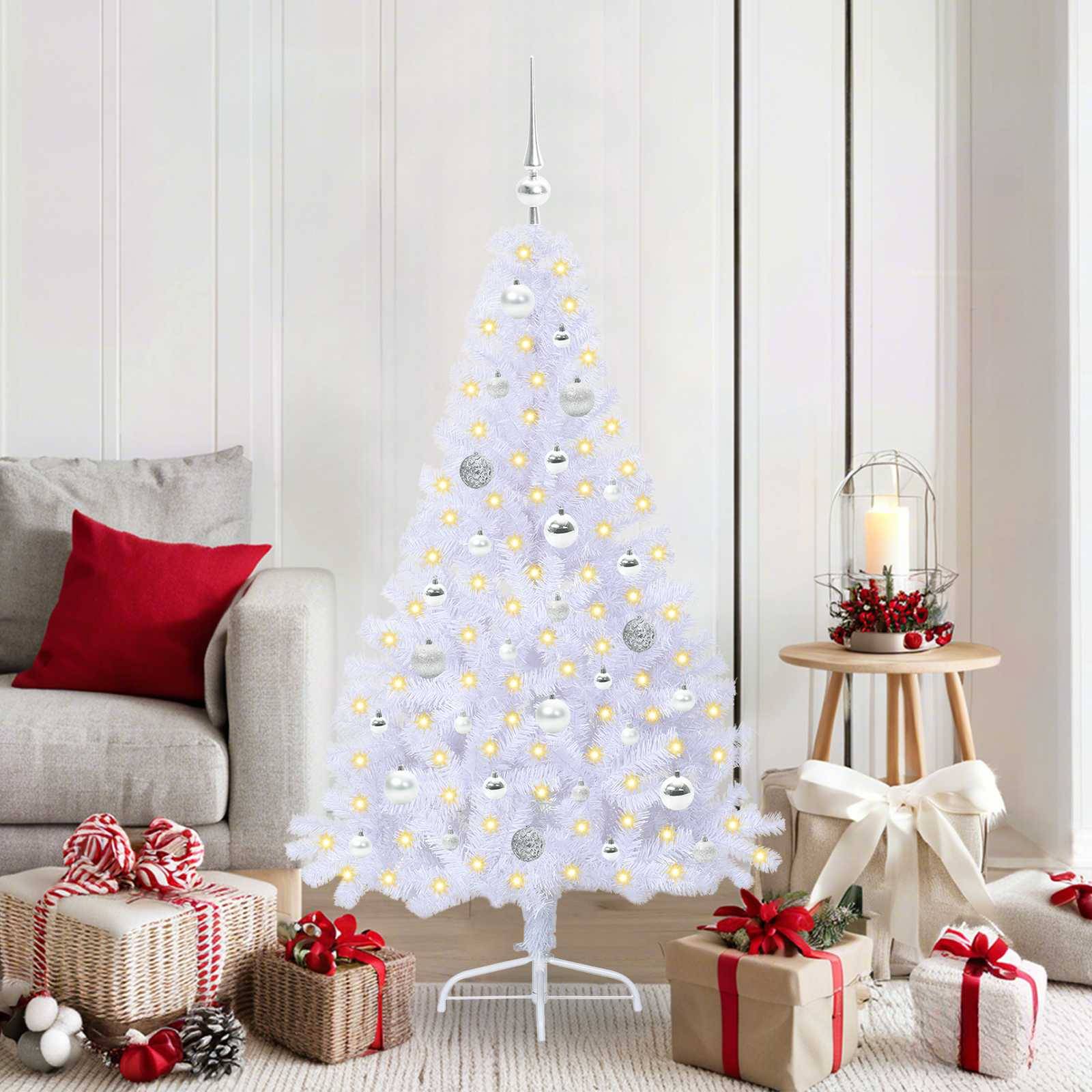 Vidaxl - Sapin de Noël artificiel avec 150 LED Blanc 150 cm PVC et Acier vidaXL 3426808 - Image 1