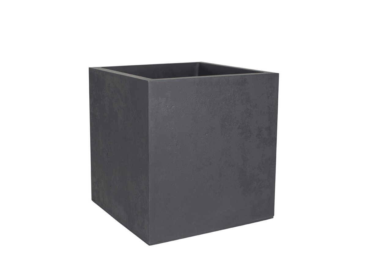 Eda - Pot de fleur carré Basalt 39,5 x H.43,5 cm - Gris anthracite - Eda - Image 1