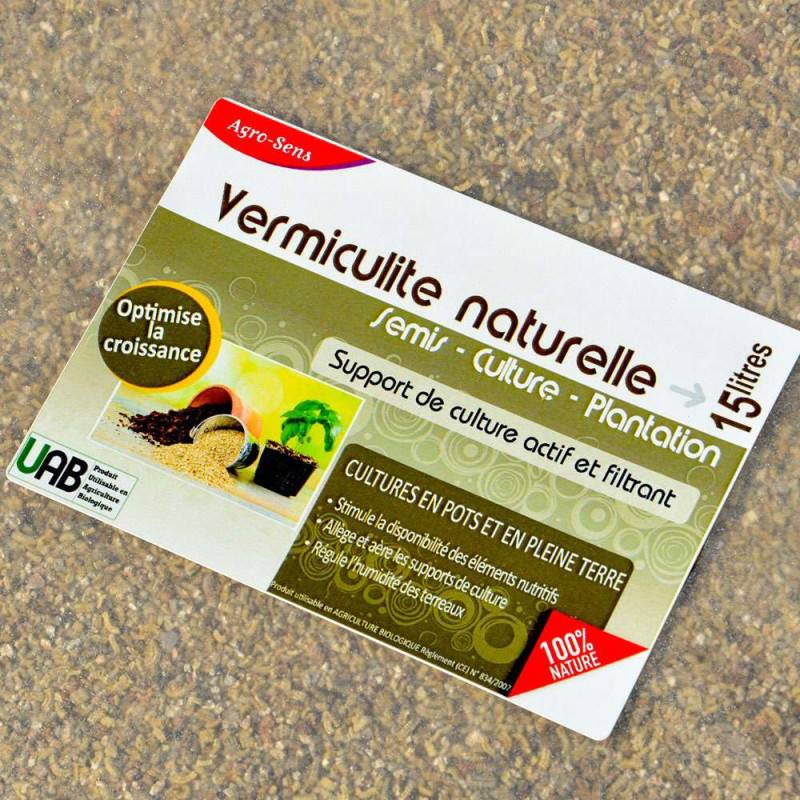 Vermiculite minérale naturelle pour semis cultures plantations - Sac 15 litres - Image 2