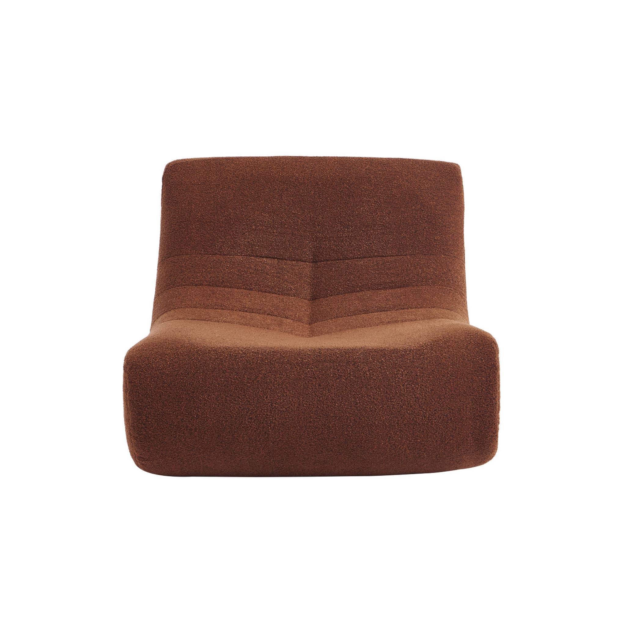 sweeek - Lot de 2 fauteuils chauffeuses en bouclette texturée terracotta style contemporain 1 place | sweeek - Image 7
