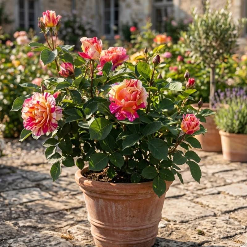 Rosier à grandes fleurs Claude Monet® 'Jacdesa' à fleurs Rose - feuillage Caduc - Pot de 10 L - 1/2 tige-  hauteur à maturité De 0,50 m à 1,00 m - Image 3