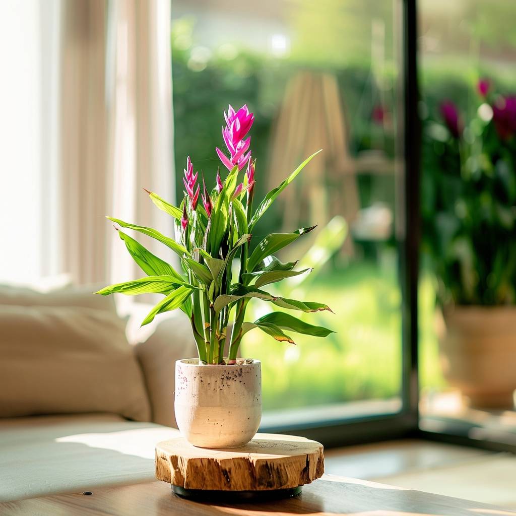 Plant In A Box - Tulipe siamoise - Curcuma 'Siam Splash' - Rose - H40-60cm - ⌀13cm - Image 2